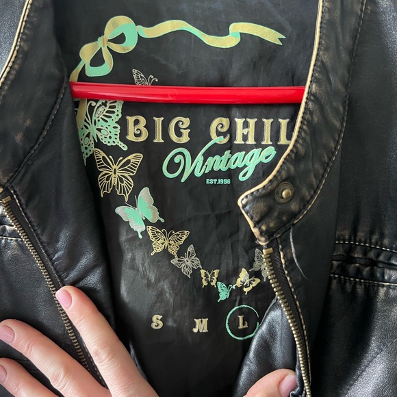 Brown VEGAN LEATHER, super soft bomber - Picture 2 of 4